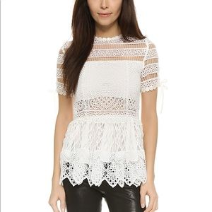 Alexis / “Julianna” Eyelet Peplum Top / Size XS